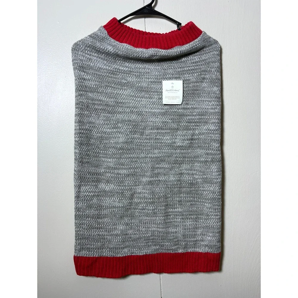 Hearth & Hand with Magnolia Dog Sweater XL Grey Red Marled Knit Pet Clothes